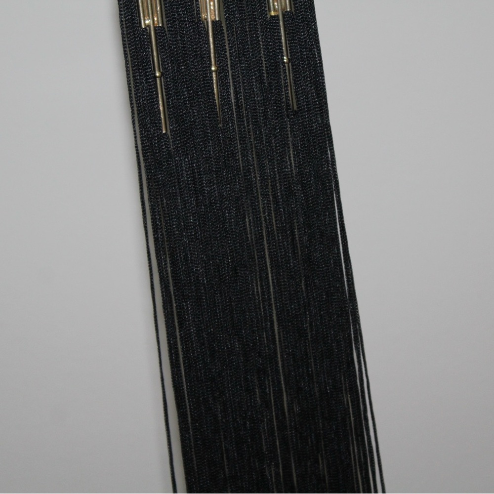 bebe Metal Bar & Long Fringe Statement Necklace - Picture 12 of 13